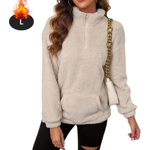 Livano Quarter Zip Dames - Sweater - Sweaters - Hoodie - Warme Trui - Vest - Lang - Coltrui - Abrikoos - S