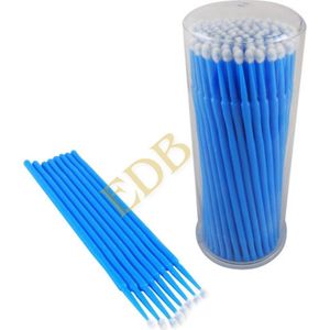 disposable micro applicators, disposable microbrushes, wegwerp wattenstaafje - Micro Borstels, microbrushes, donkerblauw - 100 stuks