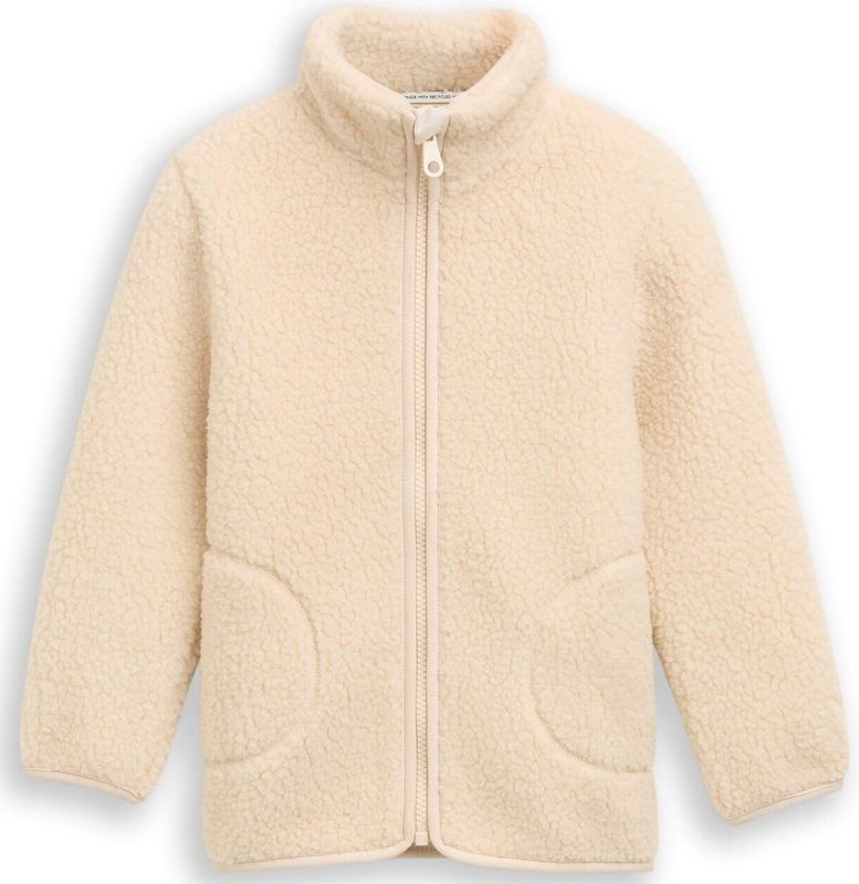 Tom Tailor - Sweatvest - Cloudy Beige - Zonder Capuchon - Ritssluiting