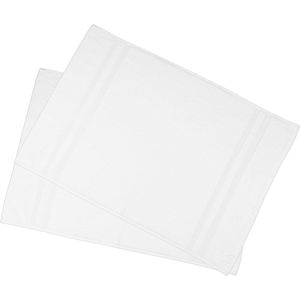 Set van 2 badmatten, 50 x 70 cm, katoen, wit