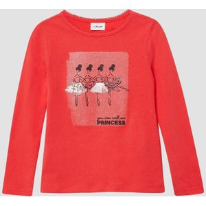 T-shirt - Longsleeve - Zacht Jersey - Glinsterende Pailletten - Ronde Hals