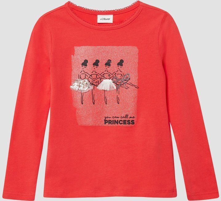 T-shirt - Longsleeve - Zacht Jersey - Glinsterende Pailletten - Ronde Hals