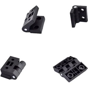 Deurscharnieren set 4 stuks zwarte kunststof vouwladescharnieren voor spanningskabinet kastpoort (48 * 48 mm)