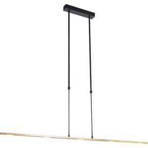QAZQA bold - Moderne LED Hanglamp voor boven de eettafel | in eetkamer - 1 lichts - L 130 cm - Zwart Goud - Woonkamer | Slaapkamer | Keuken