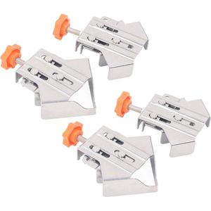 Hoekklem 90 Graden - Enkele Handgreep - Roestvrijstalen Verstelbaar - Houtbewerking Fotolijst Boren Pluggen - 4-pack .