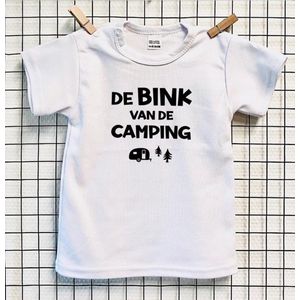 Baby/Kind T-shirt | T-shirt met tekst ‘De bink van de camping’ | Maat 92 | Vakantie | Camping | Baby T-shirt | Kinder T-shirt | Jongens T-shirt | Meisjes T-shirt | Unisex