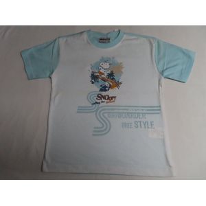 T shirt - Korte mouwen - Jongens - Snoopy - Bleek blauw , wit - Surf - 6 jaar 116