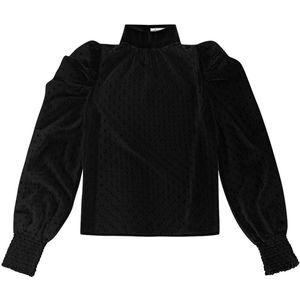 Blouse met bolletjes - nieuwe collectie - herfst/winter - dames - zwart - maat S
