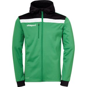 Uhlsport Offense 23 Trainingsjack Met Capuchon Heren - Groen / Zwart / Wit | Maat: S