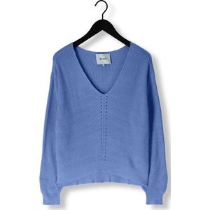 Minus Mieke V-neck Knit Pullover Truien & vesten Dames - Sweater - Hoodie - Vest- Blauw - Maat L