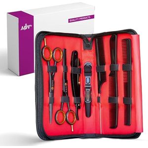 Haarknipschaarset met Verdunnen en Knipschaar - Professionele Haarkammenset, Haarclip en Scheermes voor Kappers