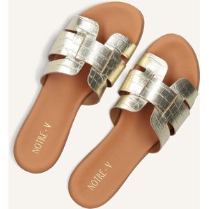 Notre-V - 179874 - Slippers - Goudkleurig - Leer