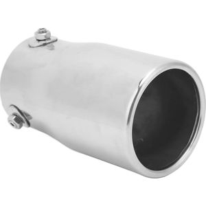 RVS 76x89 mm Zilver Universeel Uitlaatsierstuk Rolrand 76 mm - Betrouwbaar auto-uitlaateindstuk .
