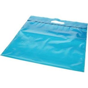 Draagtassen Plastic Blauw 22,9x8,2x18,4cm 75 Micron (100 stuks)