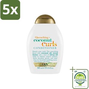 5 x OGX - Coconut Curls - Conditioner - Krulverzorging - Voedend - 385 ml - Grootverpakking - Krulverzorging - Conditioner - Kokosolie - Krullen Definiëren - Anti-pluis