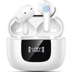 Draadloze Oordopjes met Bluetooth 5.4 en Diepe Bas - IPX7 Waterdicht, 35 Uur Speeltijd, Ergonomisch Ontwerp voor Sport