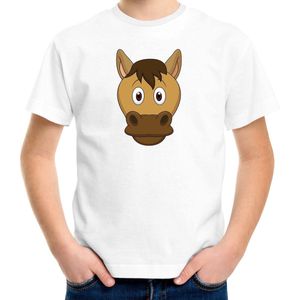 Cartoon paard t-shirt wit voor jongens en meisjes - Kinderkleding / dieren t-shirts kinderen 122/128