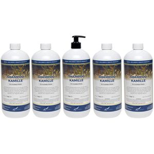 Shampoo Kamille - 1 liter - 5 Stuks - met pomp - Voordeelverpakking - Haarverzorging