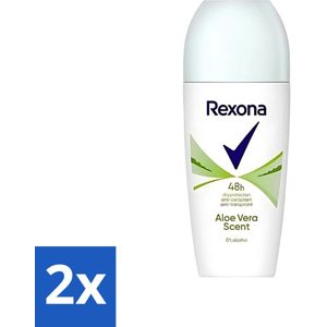 Rexona - Deodorant Roller - Aloe Vera - 0% Alcohol - Anti-Transpirant & Perspirant - 50ml - Voordeelverpakking - 2 stuks