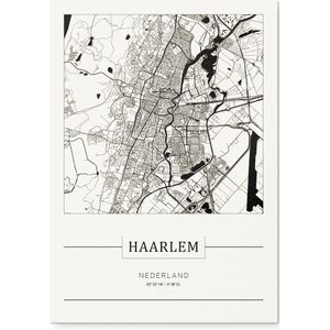 Stadskaart Haarlem - Plattegrond Haarlem – city map – Forex muurdecoratie 30 x 40 cm