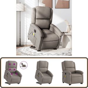 vidaXL Sta-op Massagestoel - Elektrisch - Taupe Elektrische Stoel - Massagerstoel - Sta Op Stoel - Ergonomische Stoel - Lounge Stoel