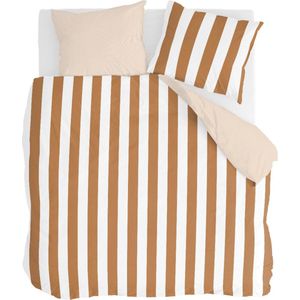 Classic Stripe dekbedovertrek 200x220cm cognac