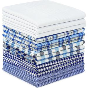 Stoffen Zakdoeken voor Heren - 12/15 Stuks - Katoenen Herzakdoeken - 40 x 40 cm