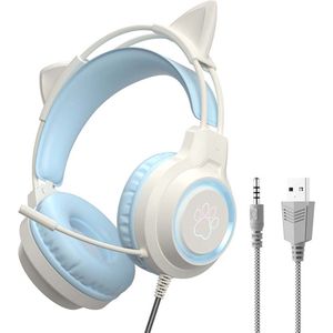 Oorkap - Gehoorbescherming - Comfortabele oorkap - Geluiddempende koptelefoon - noise cancelling oorkap-gamingheadset- stereoafneembare kattenorenopvouwbaar