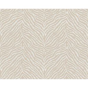 DIERENHUID ""ZEBRA"" BEHANG - Wit Beige - Dierenhuid behang - AS Creation Trendwall