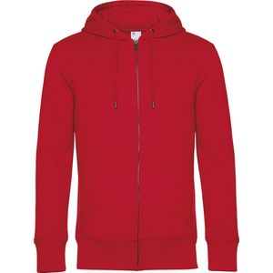 KING Zipped Hooded Sweatshirt B&C Collectie maat M Rood