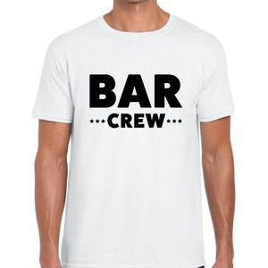 Bar crew tekst t-shirt wit heren - evenementen staff / personeel shirt S