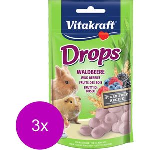 Vitakraft Knaagdier Drops - Konijnensnack - 3 x Bosvruchten