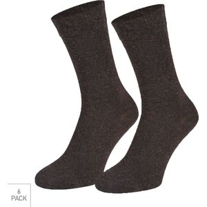 Sokken Met Bamboe & Wol Mix 6-Pack - Bruin - Maat 46-47 - Ideale Sokken Voor Fijne Warme En Droge Voeten - Dames / Heren