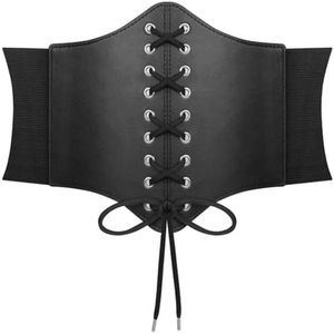 Dames Korset Riem, Wijde Waspieriem met Veterdesign