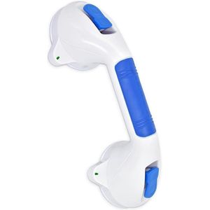 Antislip handgreep met zuignappen - wit en lichtblauw - extra grip en steun handgreep met zuignap