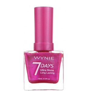Wynie - Nagellak 7 Days Ultra Shine Long Lasting - Fel Roze Mini Glitter/Shimmer/Metallic - 1 flesje met 15 ml inhoud - Nummer 514