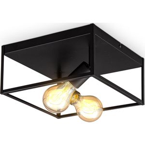 B.K.Licht - Metaalen Plafondlamp - industriële design - excl. E27 lichtbron