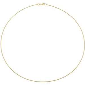 Glowketting - double - messing geel verguld - omega 1 mm - rond - 45 cm