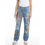 Replay Dames hoge taille ninetees fit jeans Jaylie Rose Label collectie, 010, lichtblauw, 27W / 30L