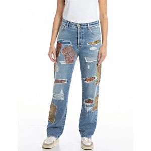 Replay Dames hoge taille ninetees fit jeans Jaylie Rose Label collectie, 010, lichtblauw, 27W / 30L