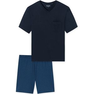 SCHIESSER - Comfort Essentials - Pyjama - Blauw / Nachtblauw / Zwart - 2-delig