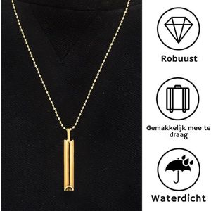 LifeStages - AdemhalingsKetting - 2 Stuks Stresskettingen - Mindful Ademhalingsketting - Angstketting - Stressketting - (Goud, Zwart) - Roestvrij Staal