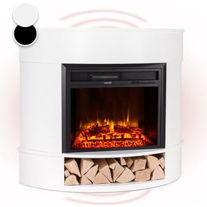 Klarstein Loloru Elektrische Haard - Elektrische Haard - 900/1800 W - Wifi - App Bediening - Inschakelbare Verwarming - 2 Standen - 9 Helderheidsniveaus - 18-30 °C - Thermostaat - Weektimer - Afstandsbediening - Oververhittingsbescherming - Wit