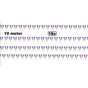 18x Vlaggenlijn Frankrijk 10 meter - France vlaglijn thema feest festival WK voetbal EK sport national landen