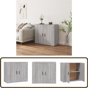 vidaXL Dressoir - Grijs Sonoma Eiken - 80x33x70 cm Dressoir - Houten Dressoir - Grijze Dressoir - Salontafel - Tv Tafel