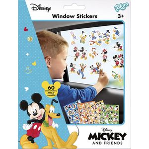 Totum Disney classics Mickey & Friends Totum raamstickers 4 vellen en speeldecor verplaatsbare stickers voor uit en op reis vakantietip Eurodisney