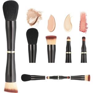 4-in-1 Compact Make-up Borstelset voor Reizen en Dagelijks Gebruik
