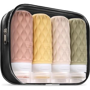 Siliconen Reisflessen Set - 100 ml - TSA-goedkeurd - 4 stuks - Huidvriendelijk