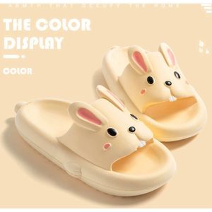 Somic Paashaas Dames Badslippers - Meisjes Slippers - Pasen Kinderpaashaas -Kids Teenslippers - Schattige konijn slides - Geel - Maat 40/41