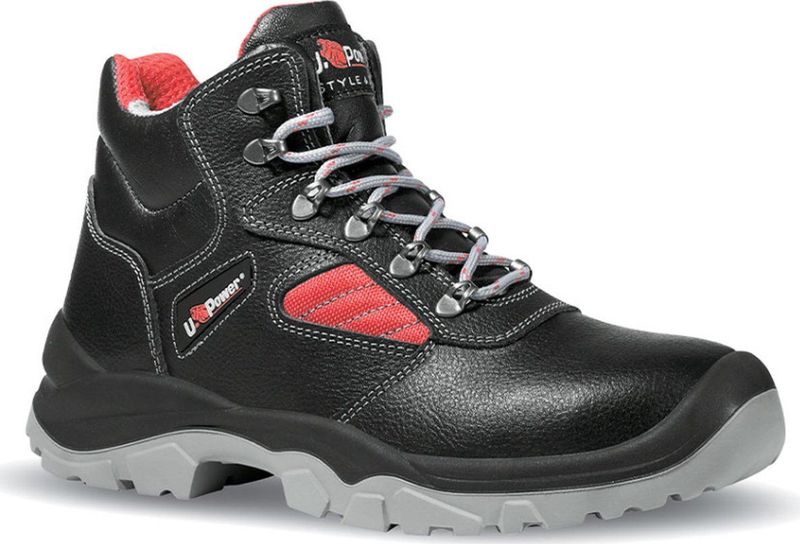 U-POWER - MAYON - Veiligheidsschoen - Zwart-Rood - Rundleder - S3